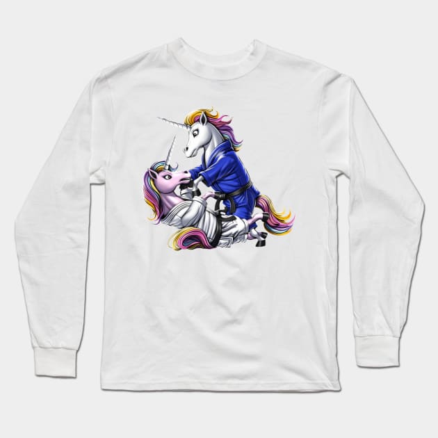 Jiu-Jitsu Unicorns Long Sleeve T-Shirt by underheaven